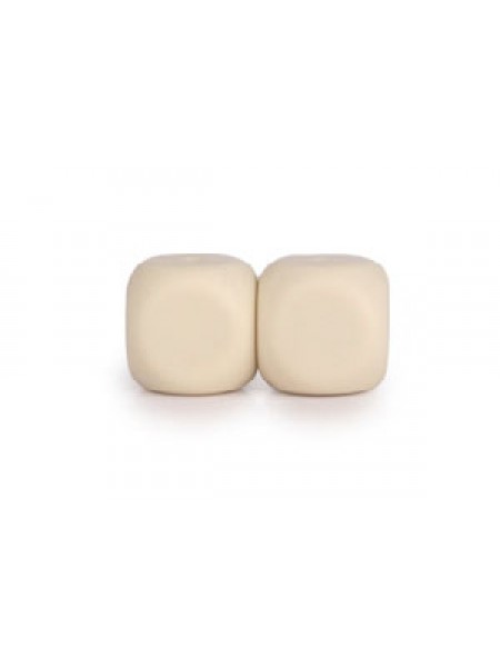 Silicone Dice Bead 16mm 10pcs Navajo Whi