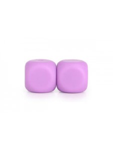 Silicone Dice Bead 16mm 10pcs Med Purple