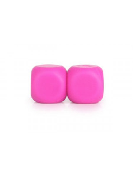 Silicone Dice Bead 16mm 10pcs Violet Red