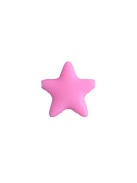Silicone Star Bead 45mm 4pcs Pink