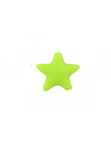 Silicone Star Bead 45mm 4pcs Chartreuse