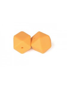 Silicone Bead Hexagon 17mm 10pcs Mango