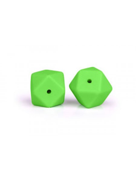 Silicone Hexagon 17mm 10pcs Light Green