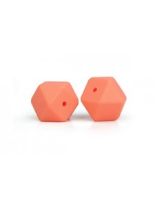 Silicone Hexagon 17mm 10pcsSalmon Orange