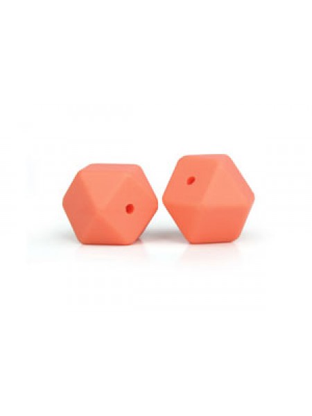 Silicone Hexagon 17mm 10pcsSalmon Orange