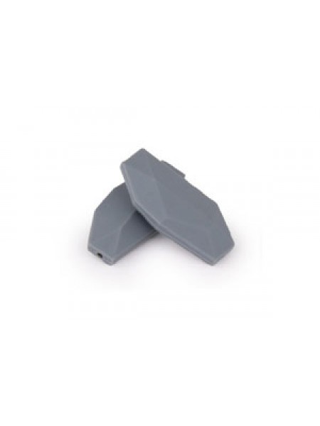 Silicone Bead Geo Leaf 5pcs Dim Gray