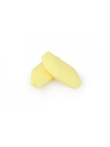 Silicone Bead Geo Leaf 5pcs Cream Yellow