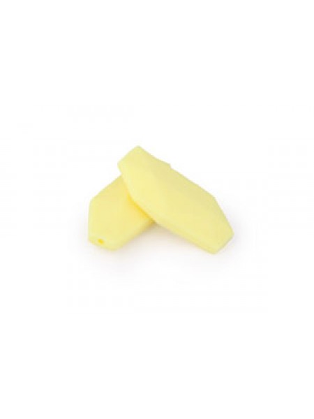 Silicone Bead Geo Leaf 5pcs Cream Yellow