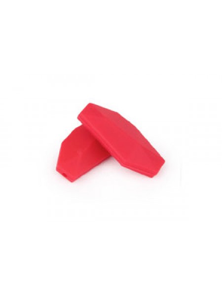 Silicone Bead Geo Leaf 5pcs Scarlet Red