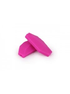 Silicone Bead Geo Leaf 5pcs Violet Red