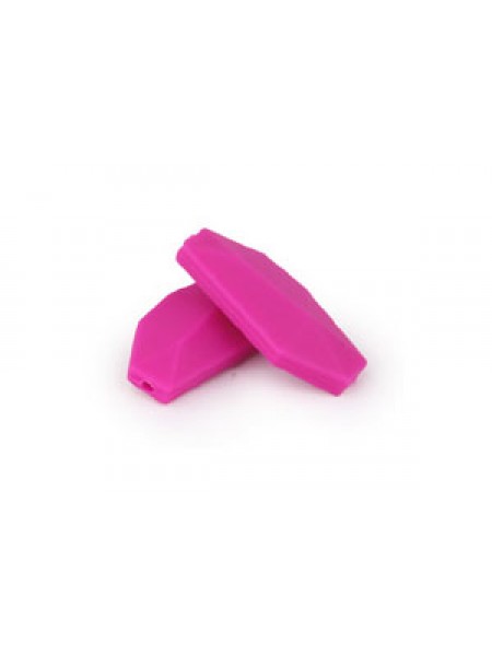 Silicone Bead Geo Leaf 5pcs Violet Red