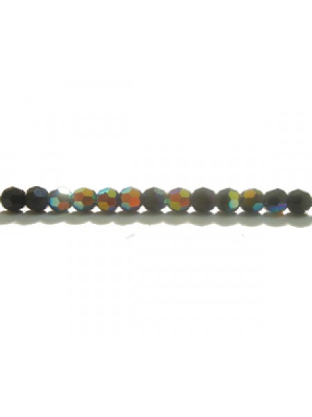 Swar Round Bead 3mm Jet AB