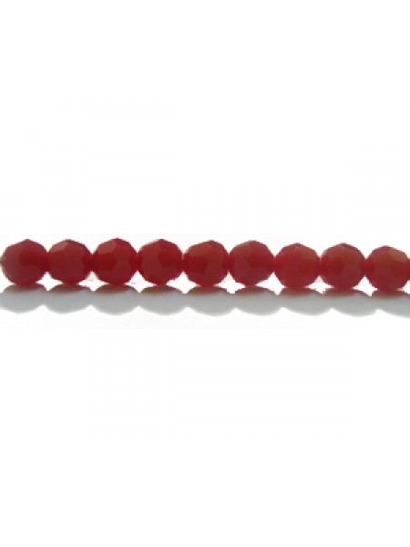 Swar Round Bead 4mm Dark Red Coral