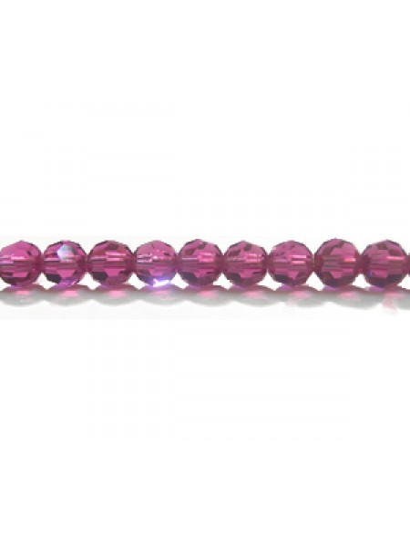 Swar Round Bead 4mm Fuchsia