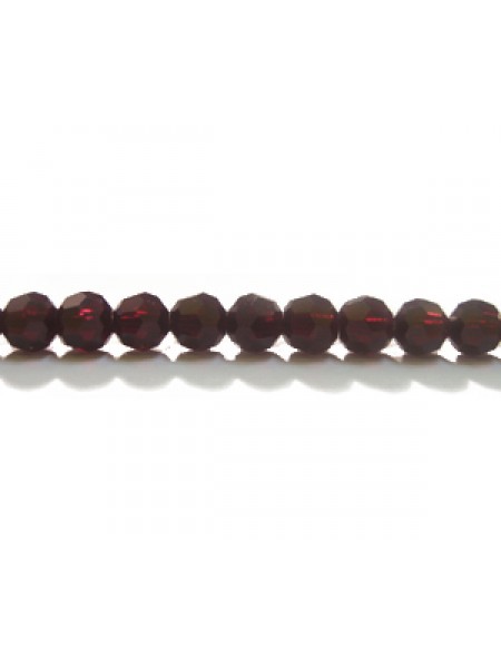 Swar Round Bead 4mm Garnet