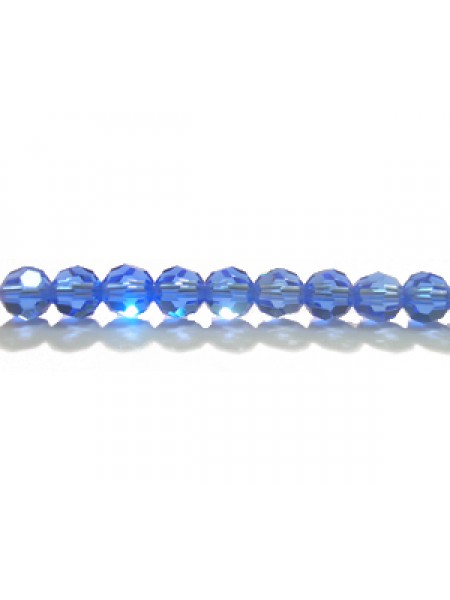 Swar Round Bead 4mm Sapphire