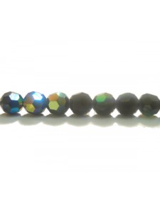 Swar Round Bead 5mm Jet Aurora Boreal