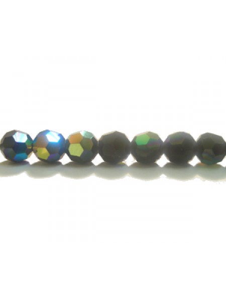 Swar Round Bead 5mm Jet Aurora Boreal