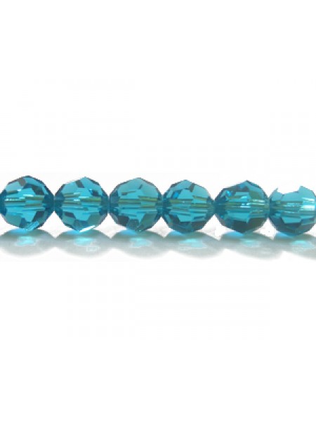 Swar Round Bead 6mm Blue Zircon