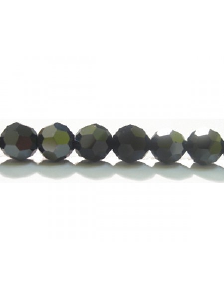 Swar Round Bead 6mm Jet Hematite