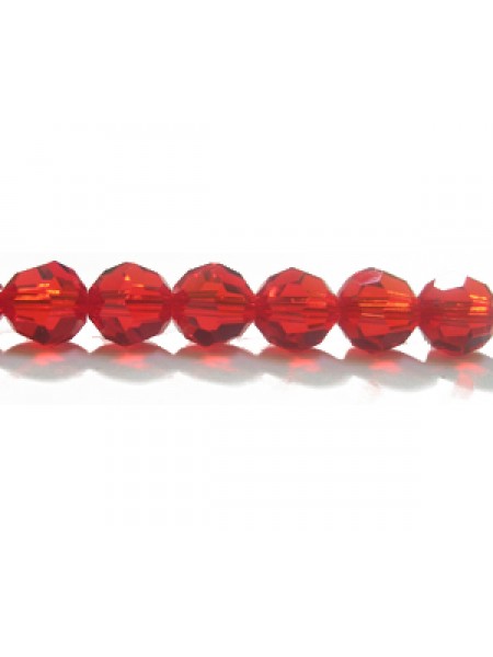 Swar Round Bead 6mm Light Siam Red