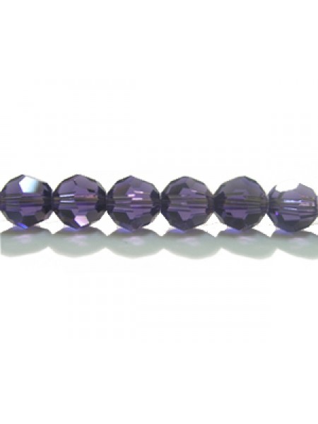Swar Round Bead 6mm Purple Velvet
