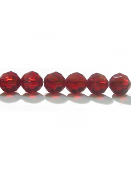 Swar Round Bead 6mm Siam Red