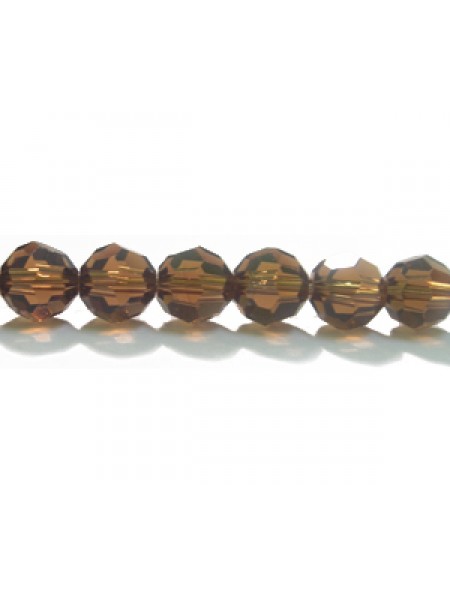 Swar Round Bead 6mm Smoked Topaz