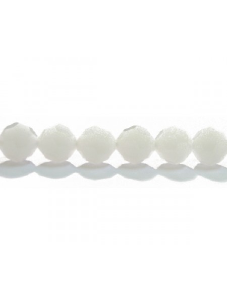 Swar Round Bead 6mm White Alabaster