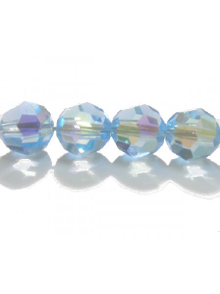 Swar Round Bead 8mm Aquamarine AB