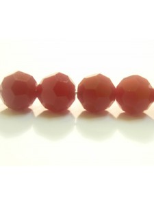 Swar Round Bead 8mm Dark Red Coral