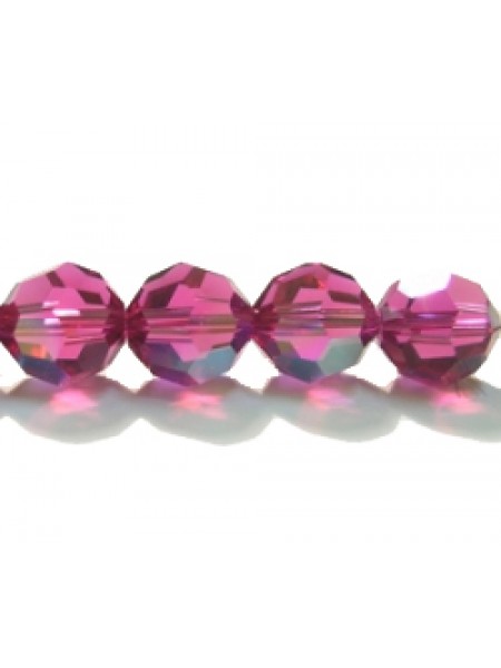 Swar Round Bead 8mm Fuchsia AB