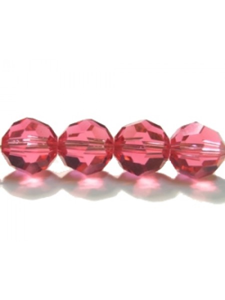 Swar Round Bead 8mm Indian Pink