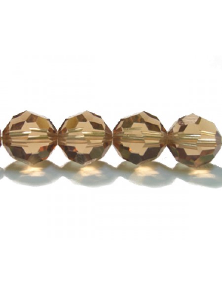 Swar Round Bead 8mm Lt.Smoked Topaz