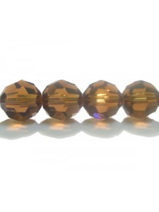 Swar Round Bead 8mm Smoked Topaz