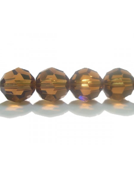 Swar Round Bead 8mm Smoked Topaz