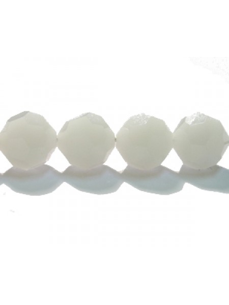 Swar Round Bead 8mm White Alabaster