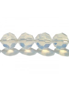 Swar Round Bead 8mm White Opal