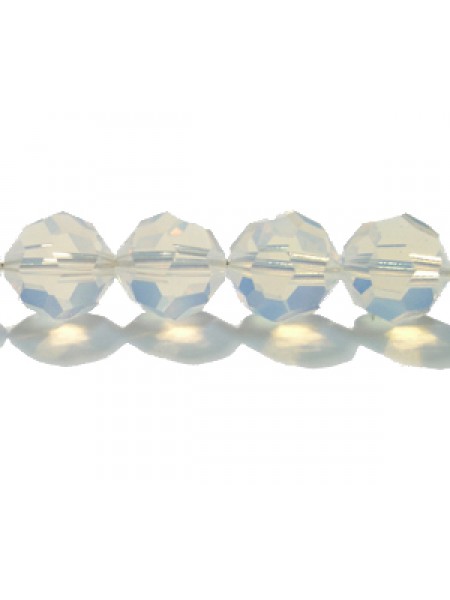 Swar Round Bead 8mm White Opal