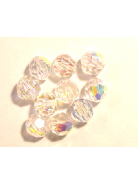 Swar Round Bead 7mm Clear AB