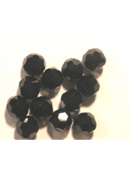 Swar Round Bead 12mm Jet