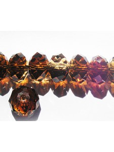 Swar Squashed Round Bead 8mm Topaz Blend