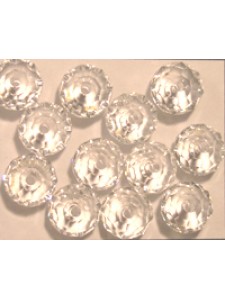 Swar Squashed Round Bead 8mm Clear