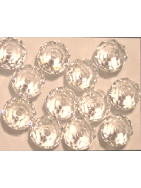 Swar Squashed Round Bead 8mm Clear