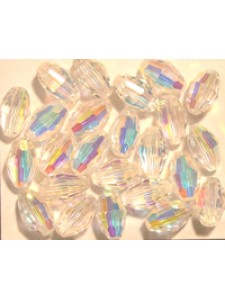 Swar Oval Bead 6x4mm Clear Aur.Boreale