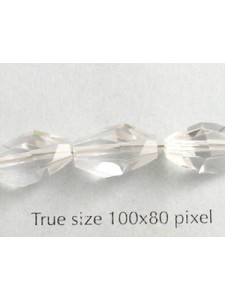 Swar Polygon Bead 12x8mm Clear