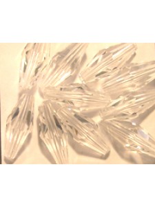 Swar Long Bi-cone Bead 15x6mm Clear