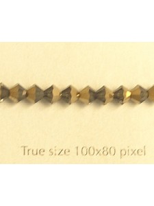 Swar Bi-cone Bead 4mm Bl.Diamond Dorado