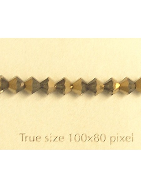 Swar Bi-cone Bead 4mm Bl.Diamond Dorado