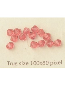 Swar Bi-cone Bead 4mm Indian Pink